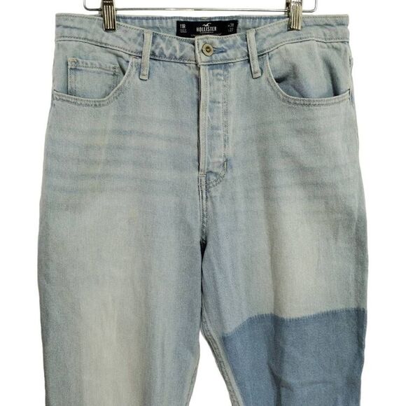 Hollister Distressed Ultra High Rise Vintage Straight Color Block Jeans Jr Sz 11 - Picture 2 of 9